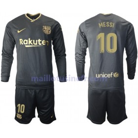 Maillot de Foot FC Barcelone Lionel Messi 10 Extérieur 2020-21 Manches Longues - Enfant